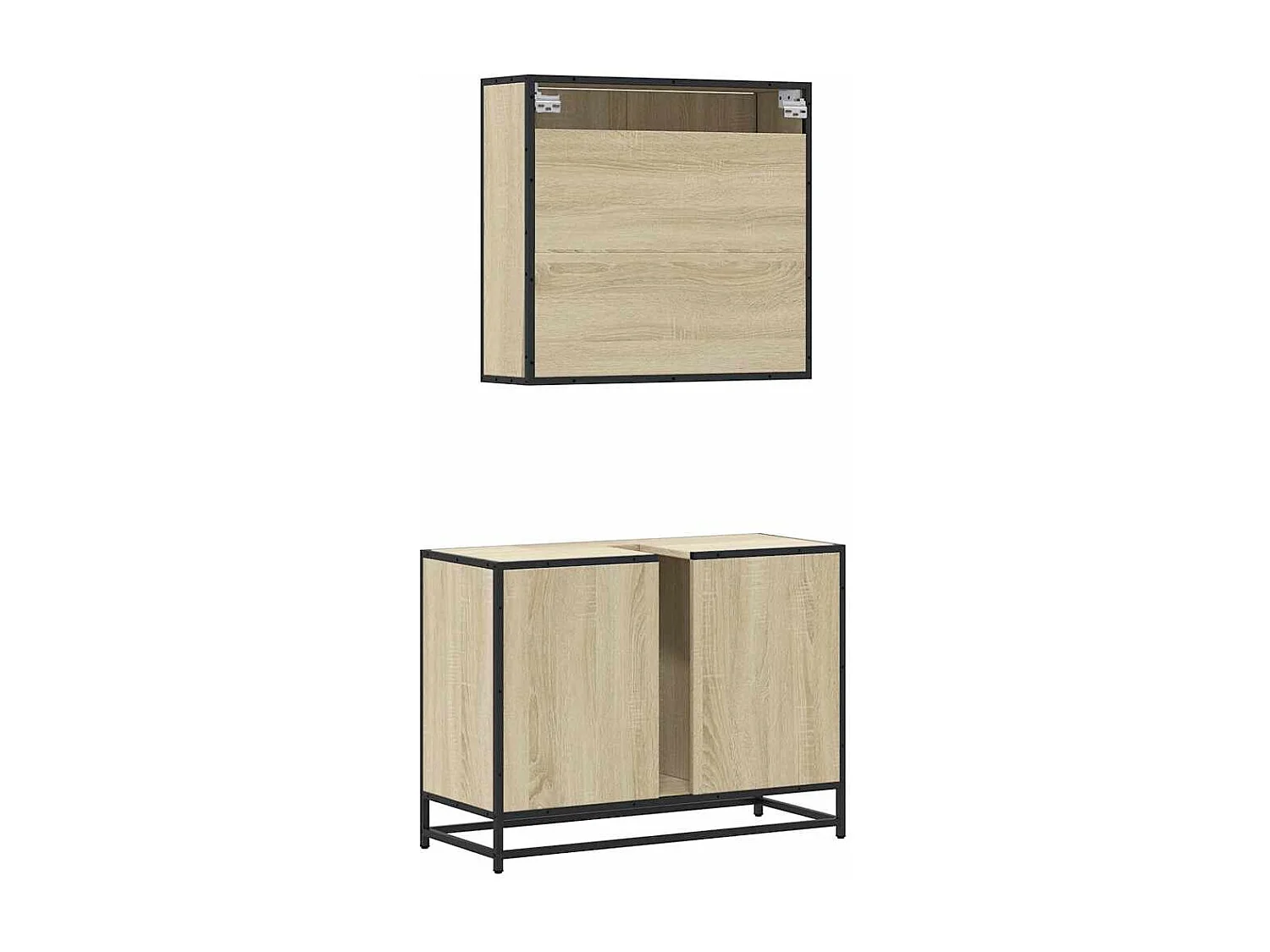 Ensemble de meubles de salle de bain 2 pcs chêne sonoma
