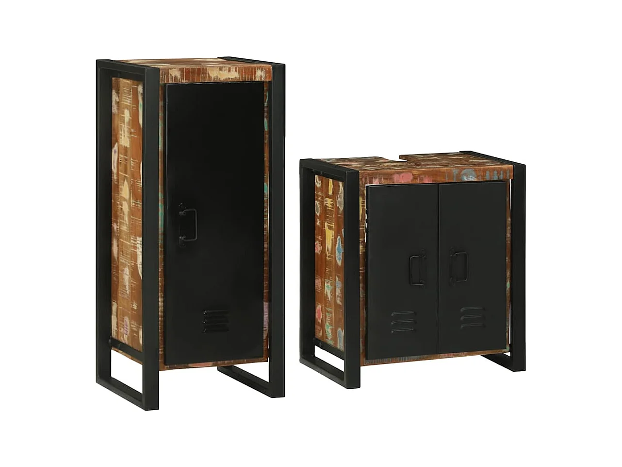 Set di mobili da bagno con contenitore 2 pezzi