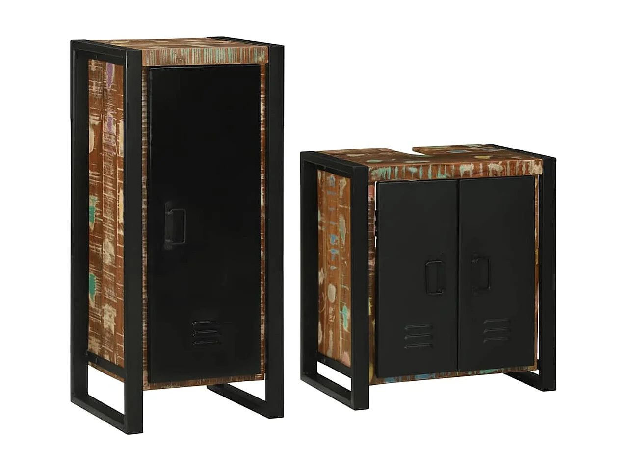 Set di mobili da bagno con contenitore 2 pezzi