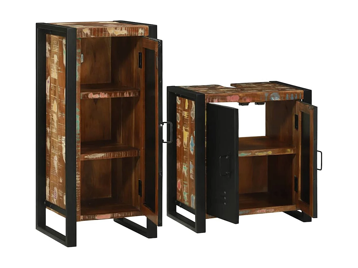 Set di mobili da bagno con contenitore 2 pezzi