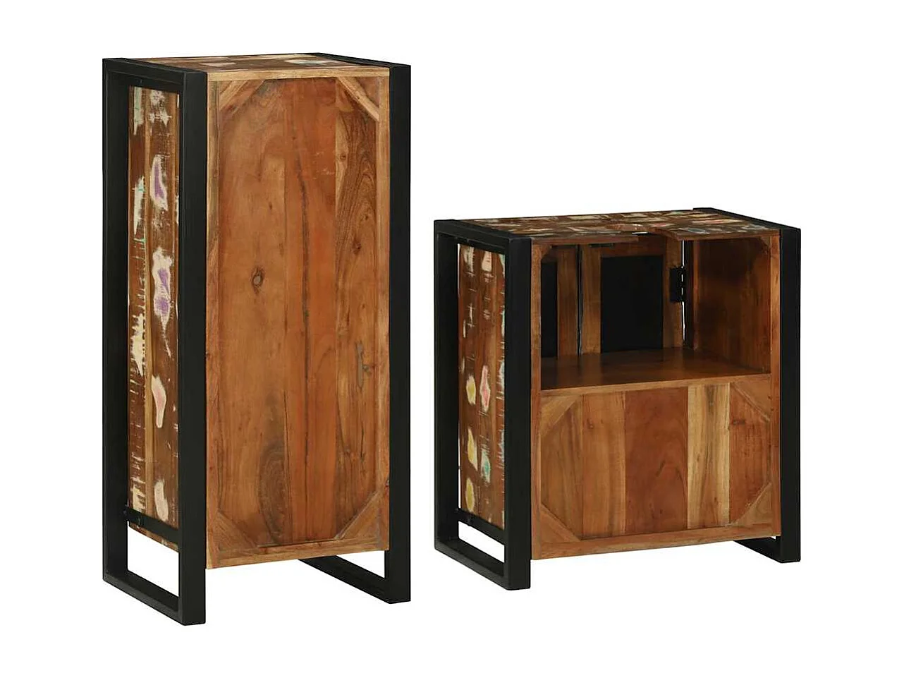 Set di mobili da bagno con contenitore 2 pezzi