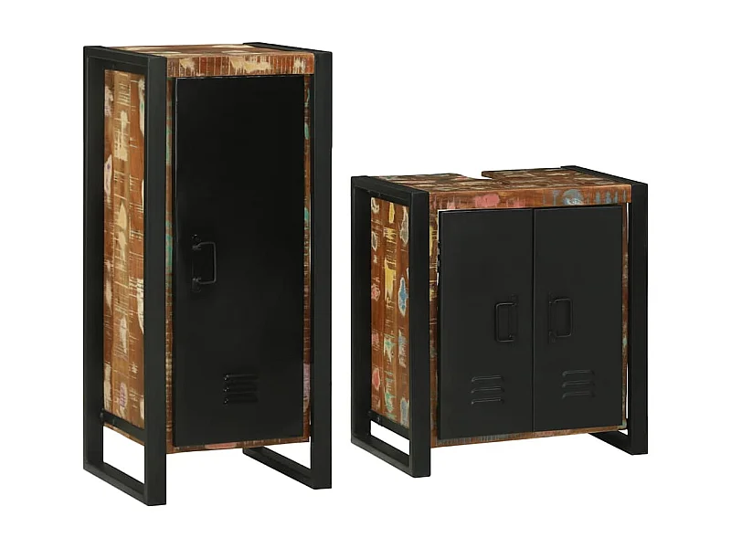 Set di mobili da bagno con contenitore 2 pezzi