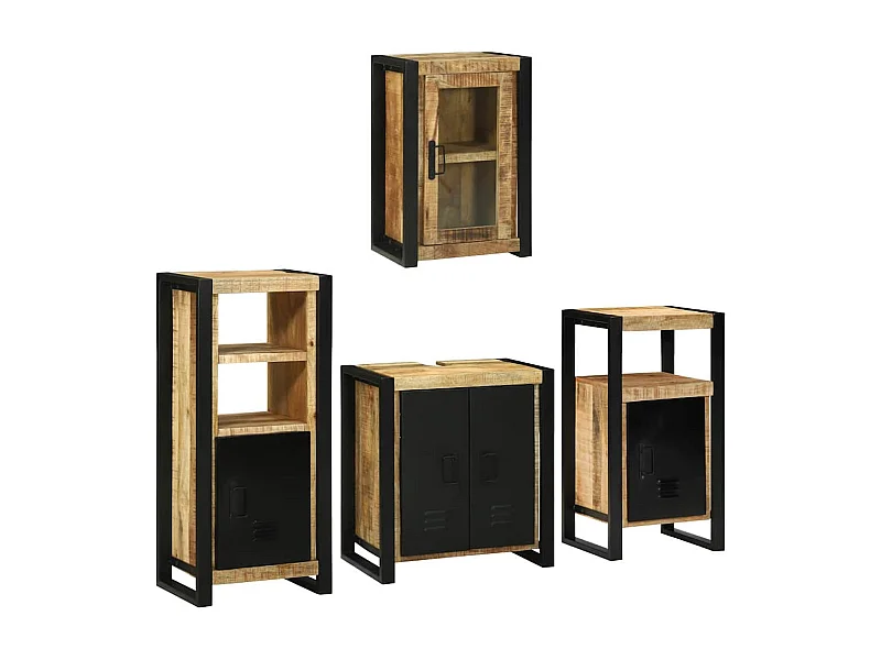 Ensemble de mobilier de salle de bain Montage mural 4 pcs