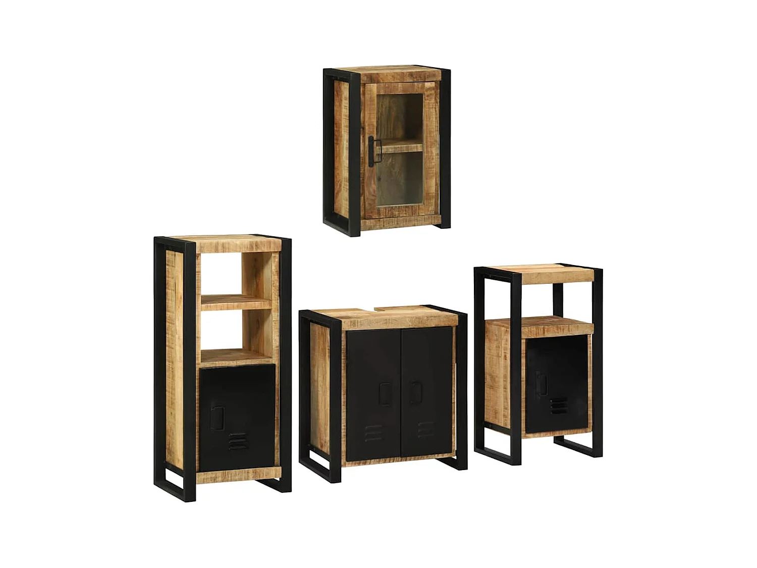 Set di mobili da bagno a parete 4 pezzi