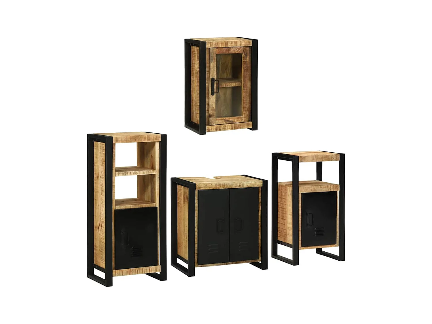 Set di mobili da bagno a parete 4 pezzi