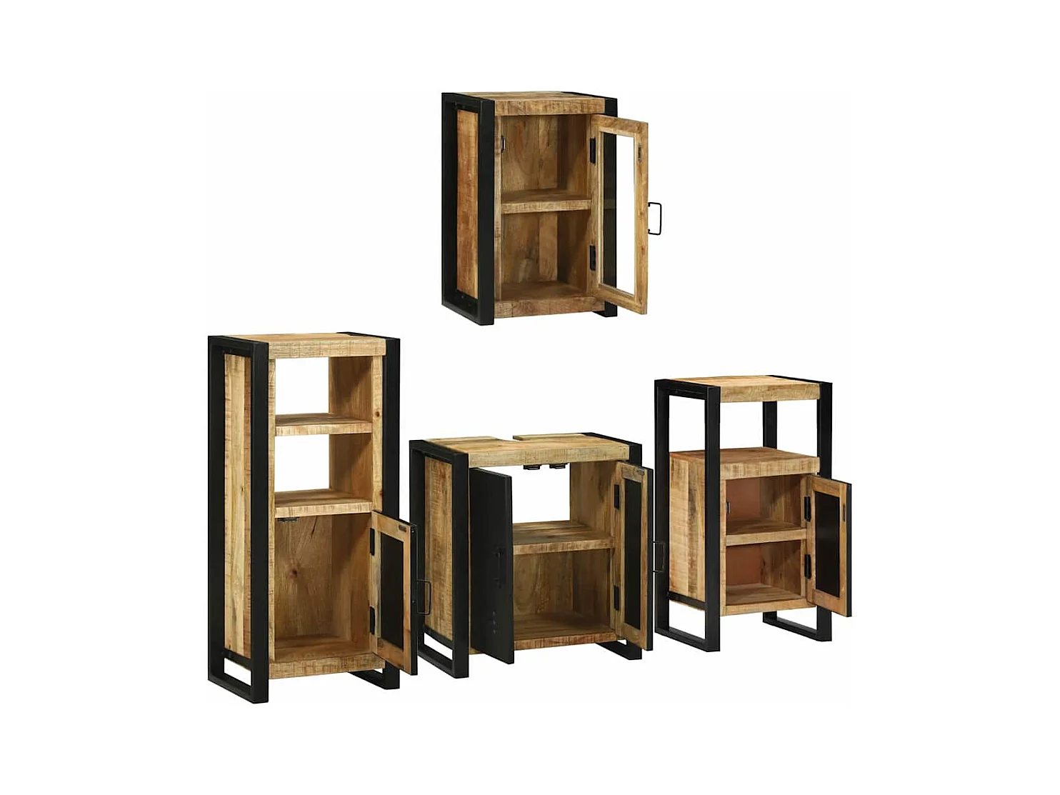 Set di mobili da bagno a parete 4 pezzi