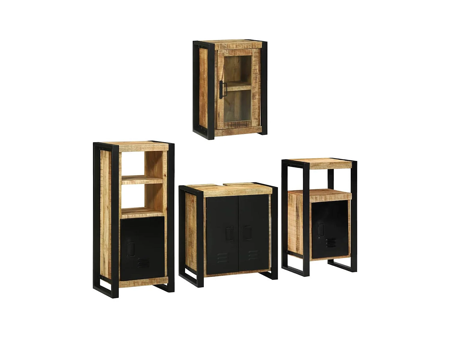 Ensemble de mobilier de salle de bain Montage mural 4 pcs