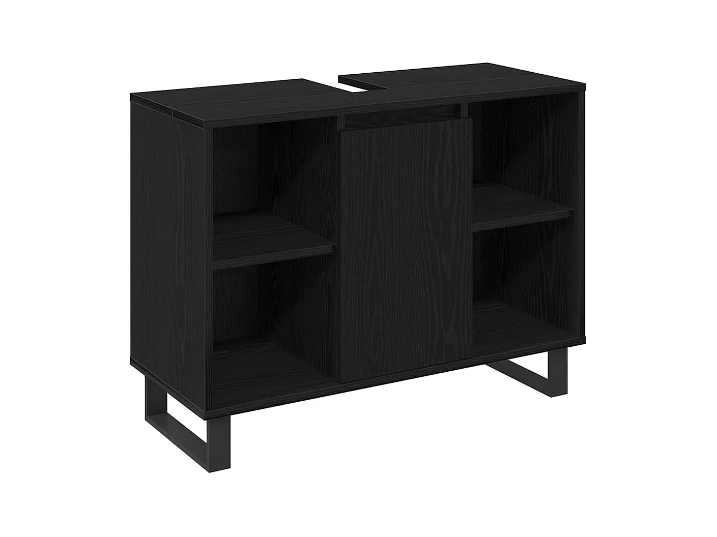 Set di mobili da bagno con contenitore 3 pezzi nero