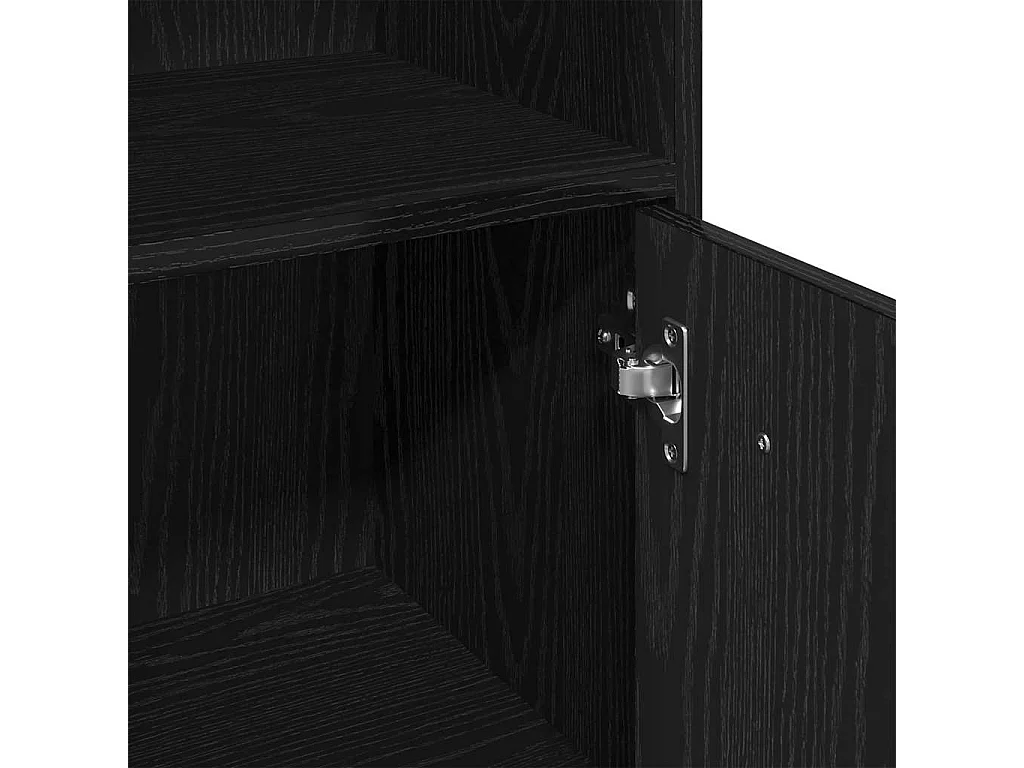 Badezimmermöbel-Set mit Stauraum 3-teilig Schwarz