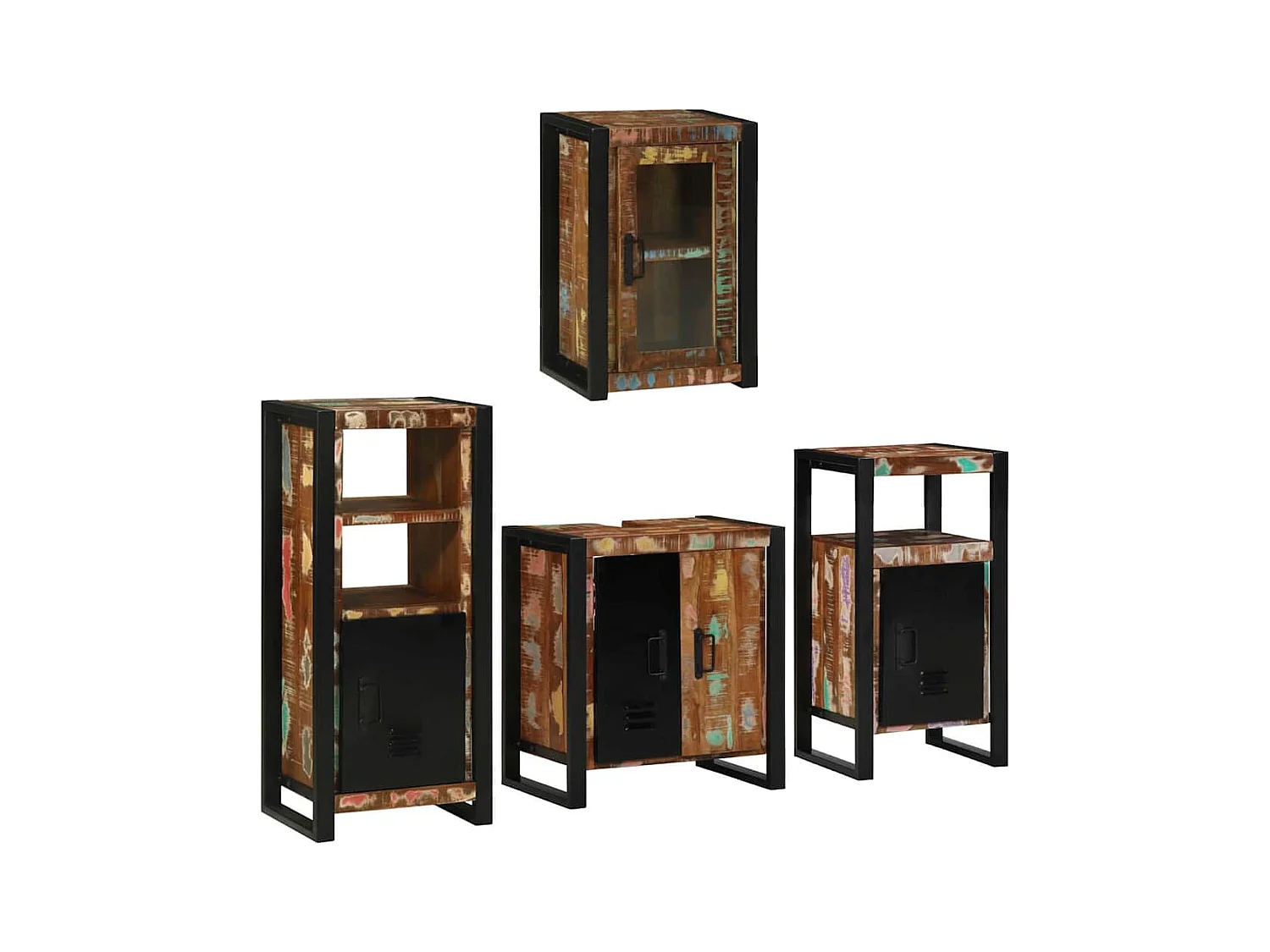 Set di mobili da bagno a parete 4 pezzi