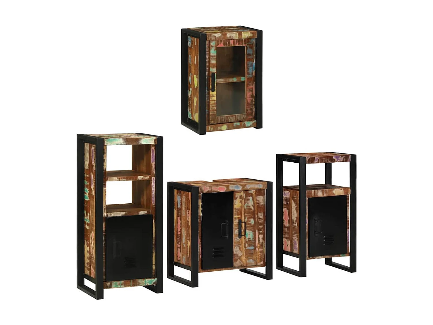 Set di mobili da bagno a parete 4 pezzi