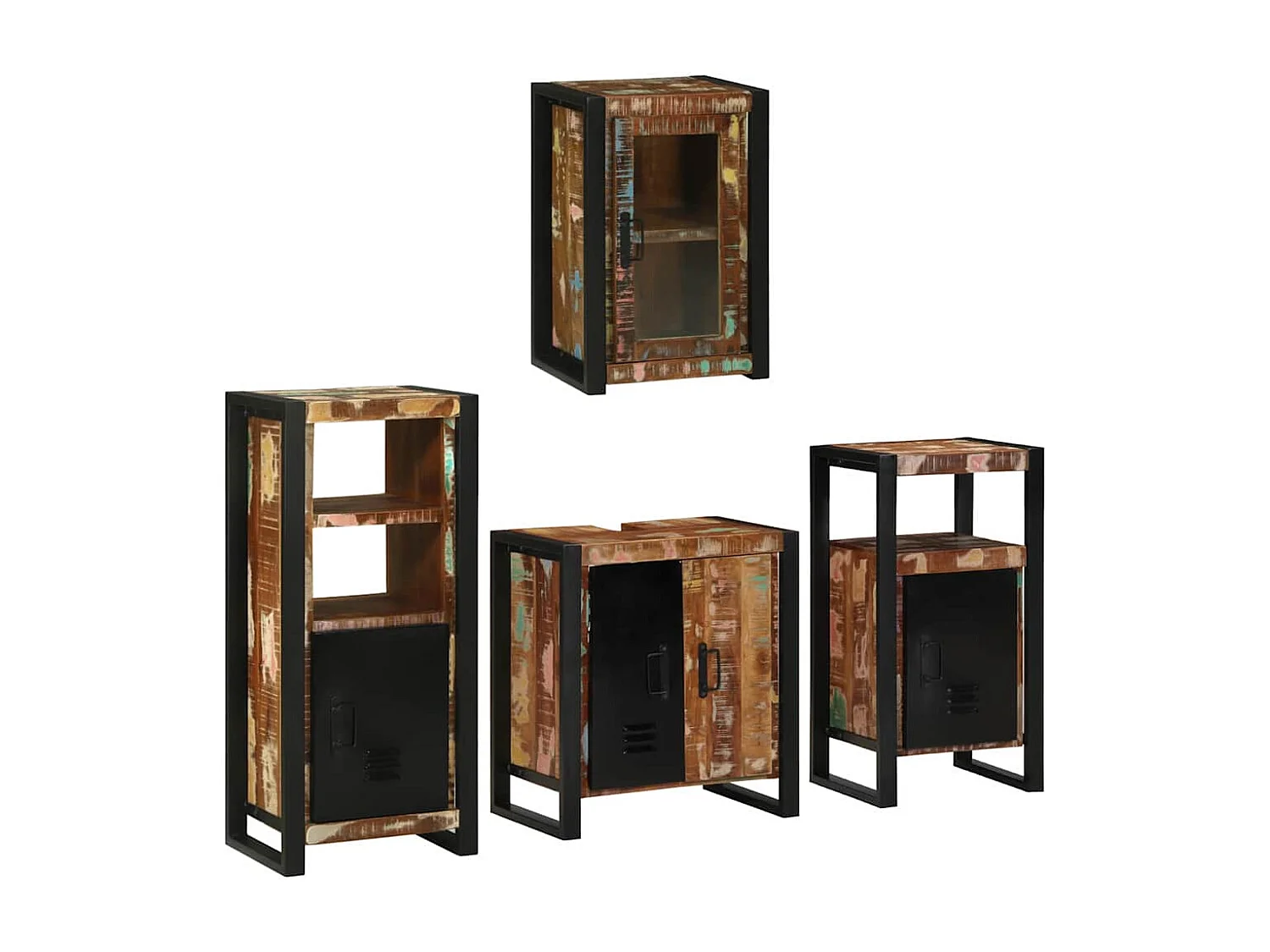 Set di mobili da bagno a parete 4 pezzi