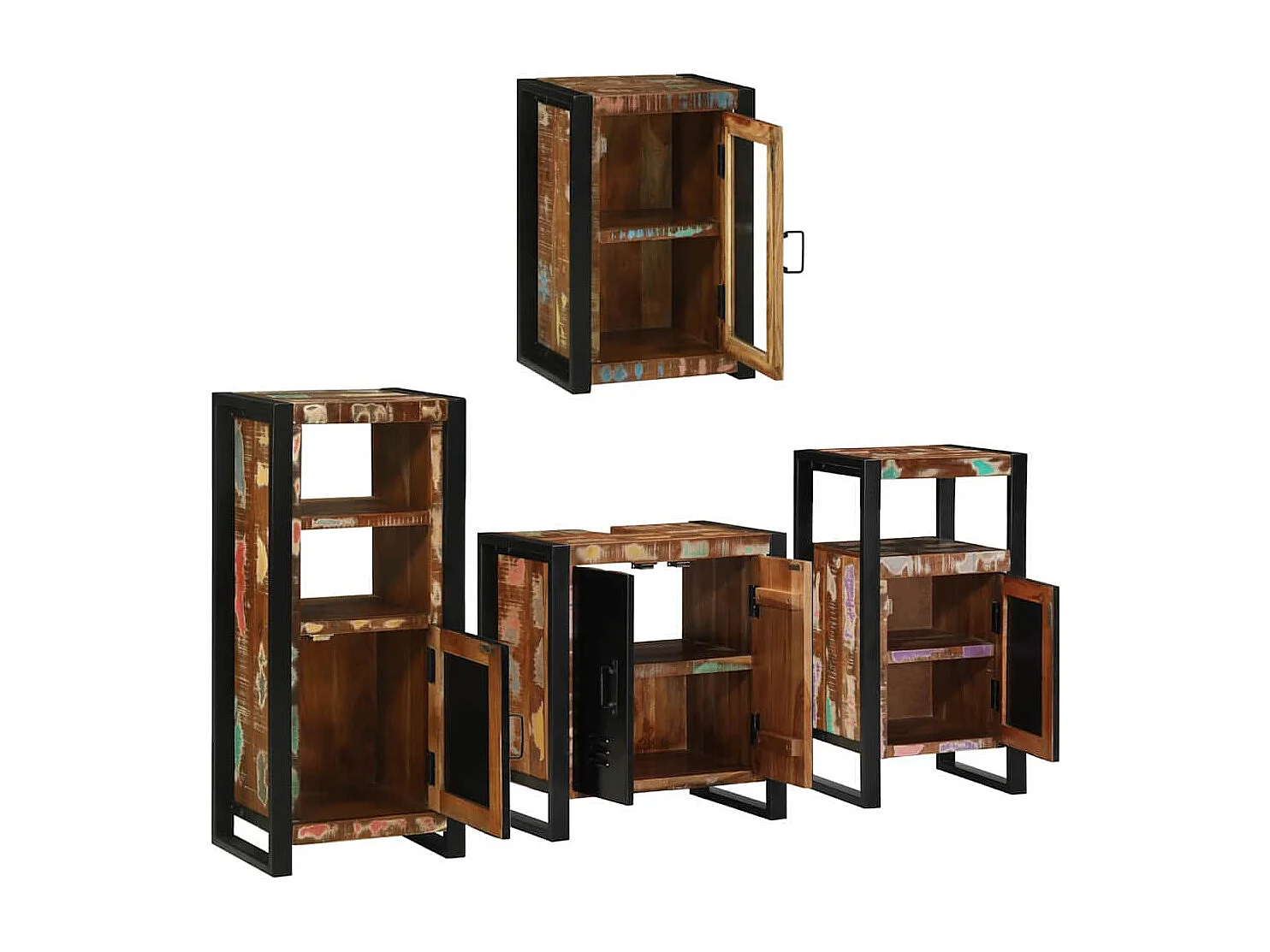 Set di mobili da bagno a parete 4 pezzi