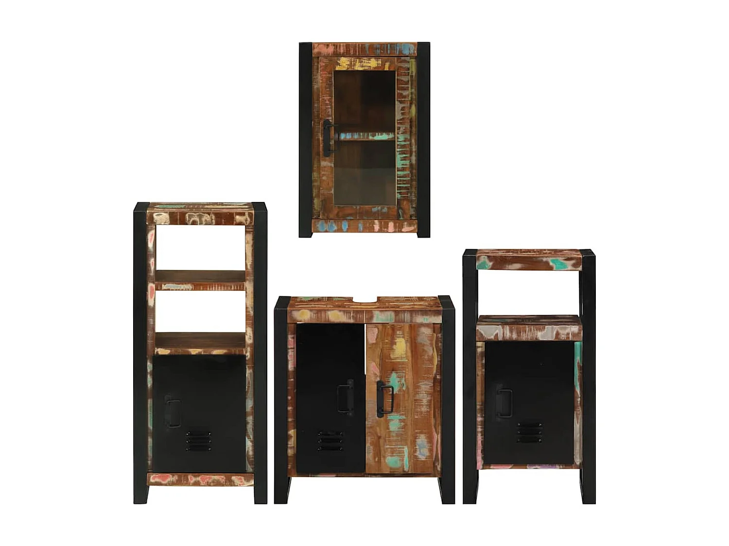 Set di mobili da bagno a parete 4 pezzi