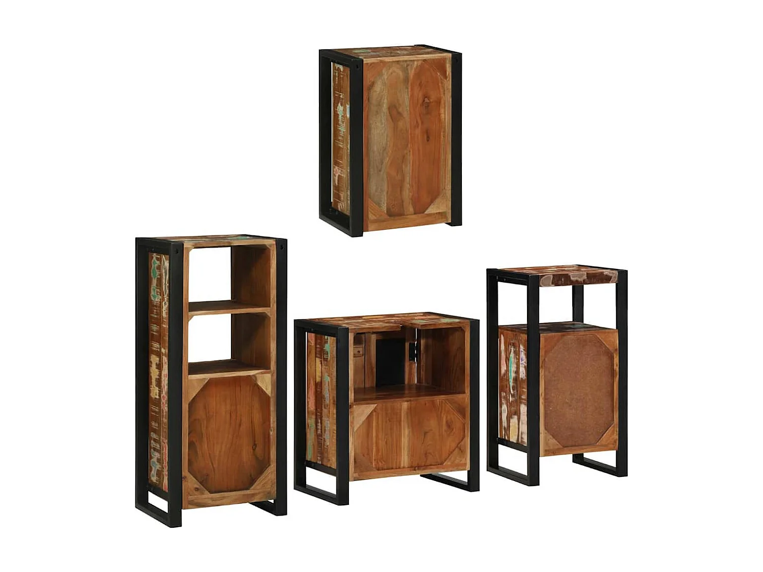 Set di mobili da bagno a parete 4 pezzi