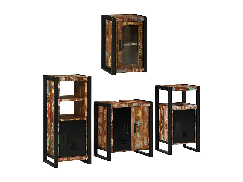 Set di mobili da bagno a parete 4 pezzi