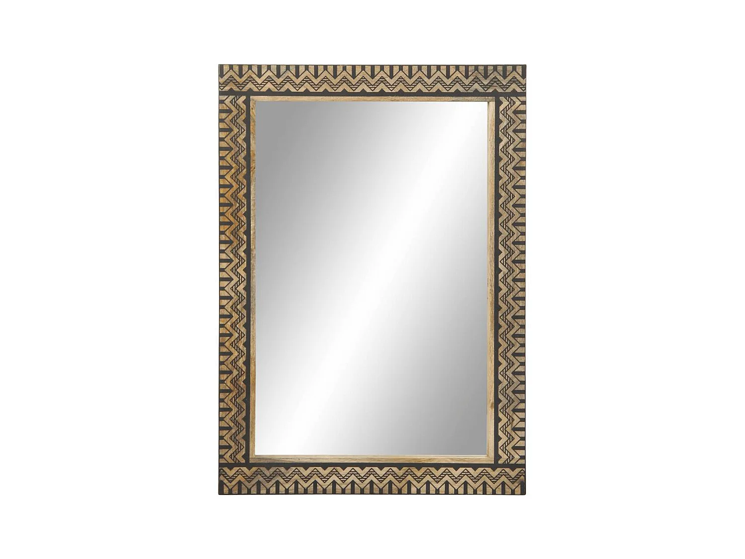 Miroir de bain 50x70 cm bois de manguier massif et verre