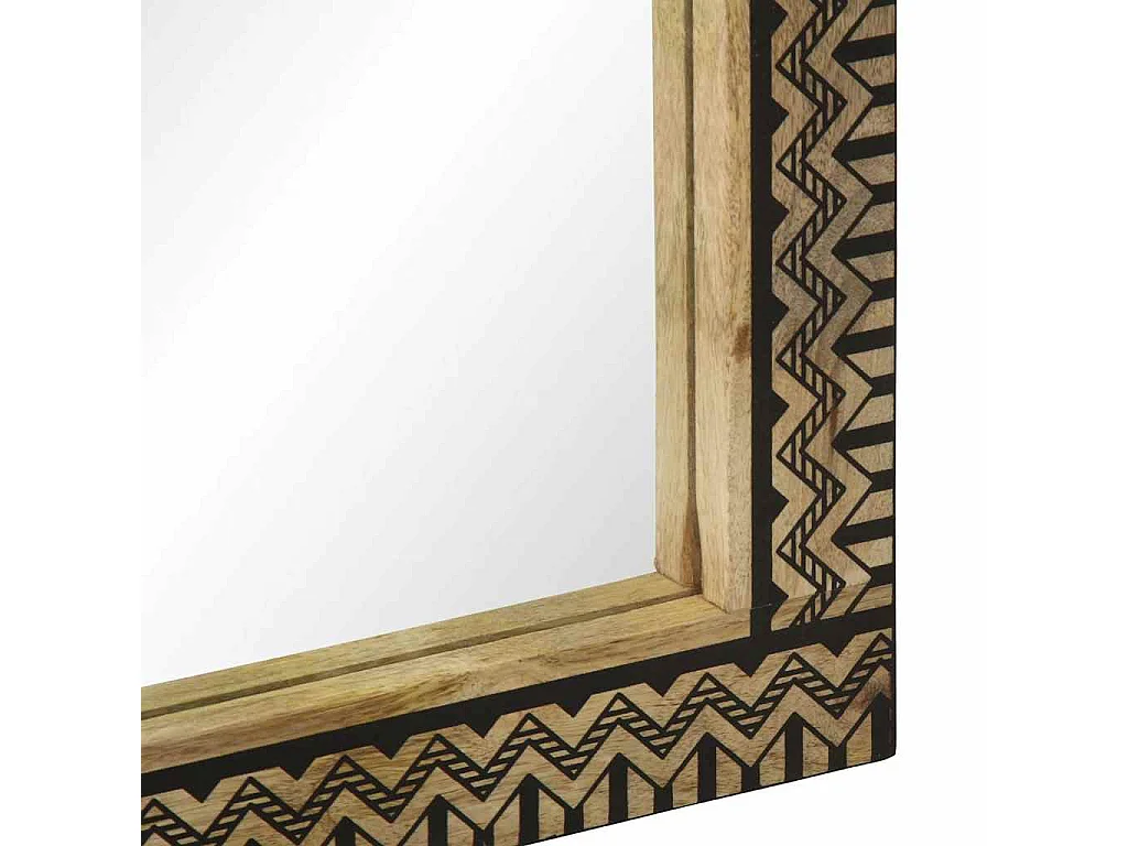 Miroir de bain 50x70 cm bois de manguier massif et verre