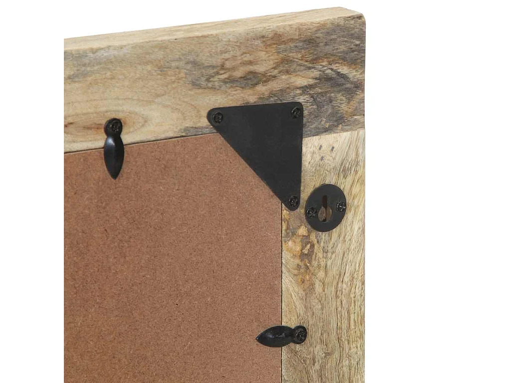 Miroir de bain 50x70 cm bois de manguier massif et verre