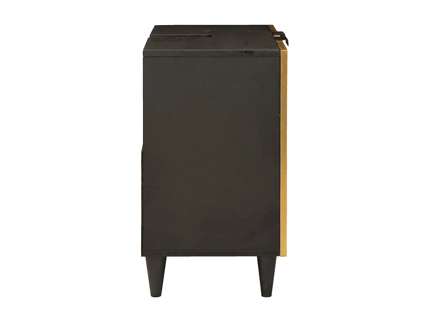 Armoire d'évier avec étagère Noir et or 62 x 33 x 58 cm