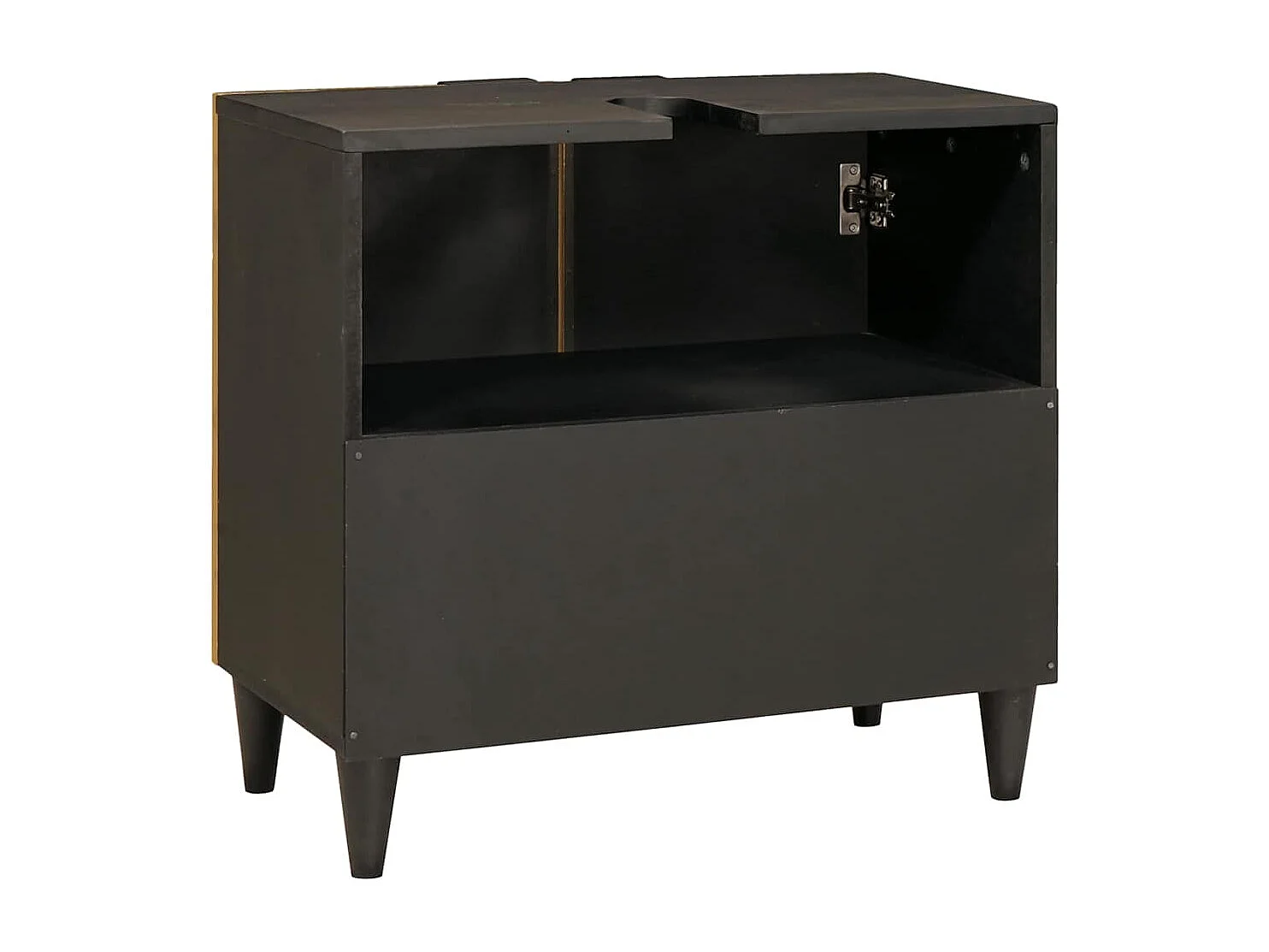 Armoire d'évier avec étagère Noir et or 62 x 33 x 58 cm