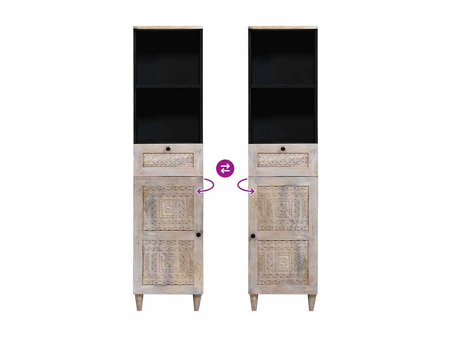 Cabinet de salle de bain avec tiroir Blanc 38 x 33.5 x 160 cm