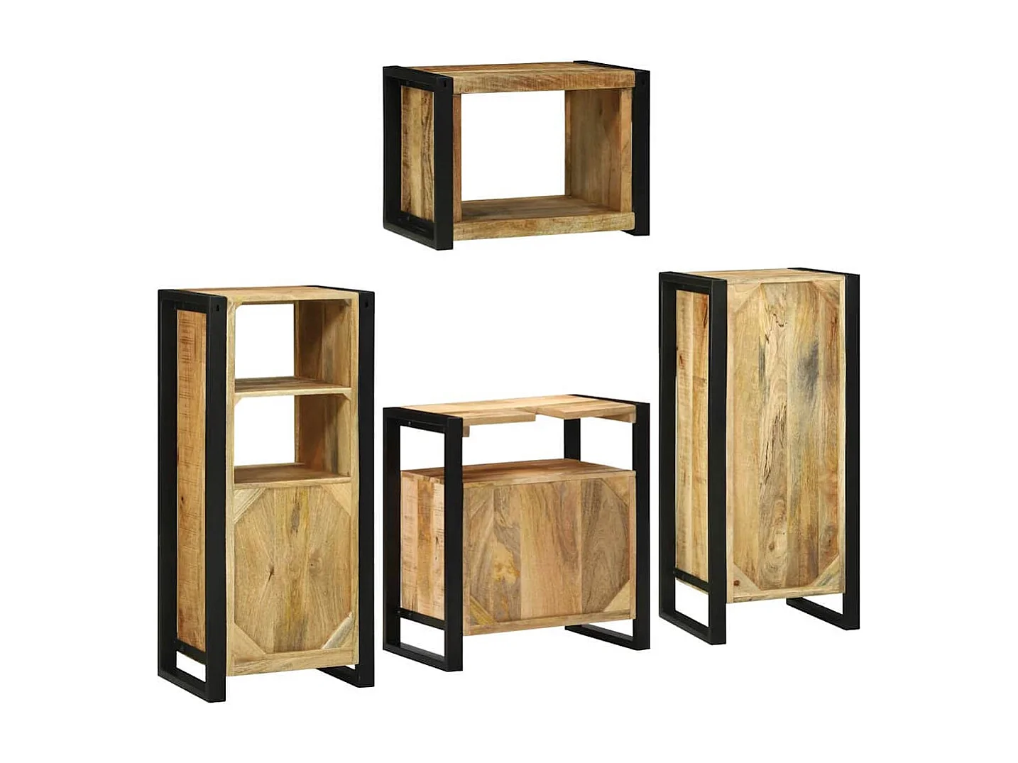 Set di mobili da bagno a parete 4 pezzi