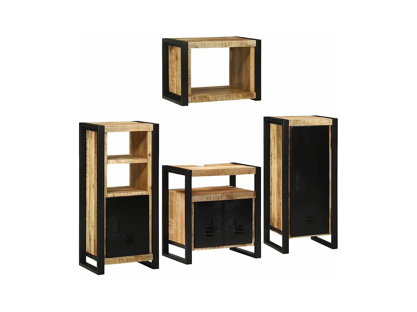 Ensemble de mobilier de salle de bain Montage mural 4 pcs