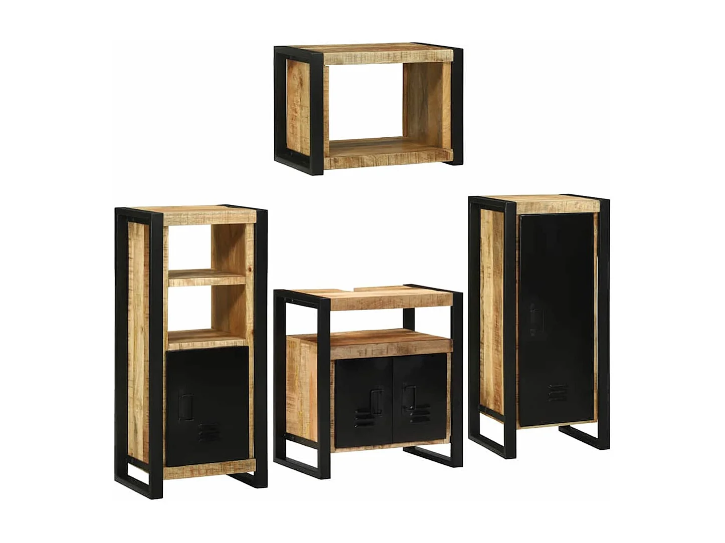 Set di mobili da bagno a parete 4 pezzi