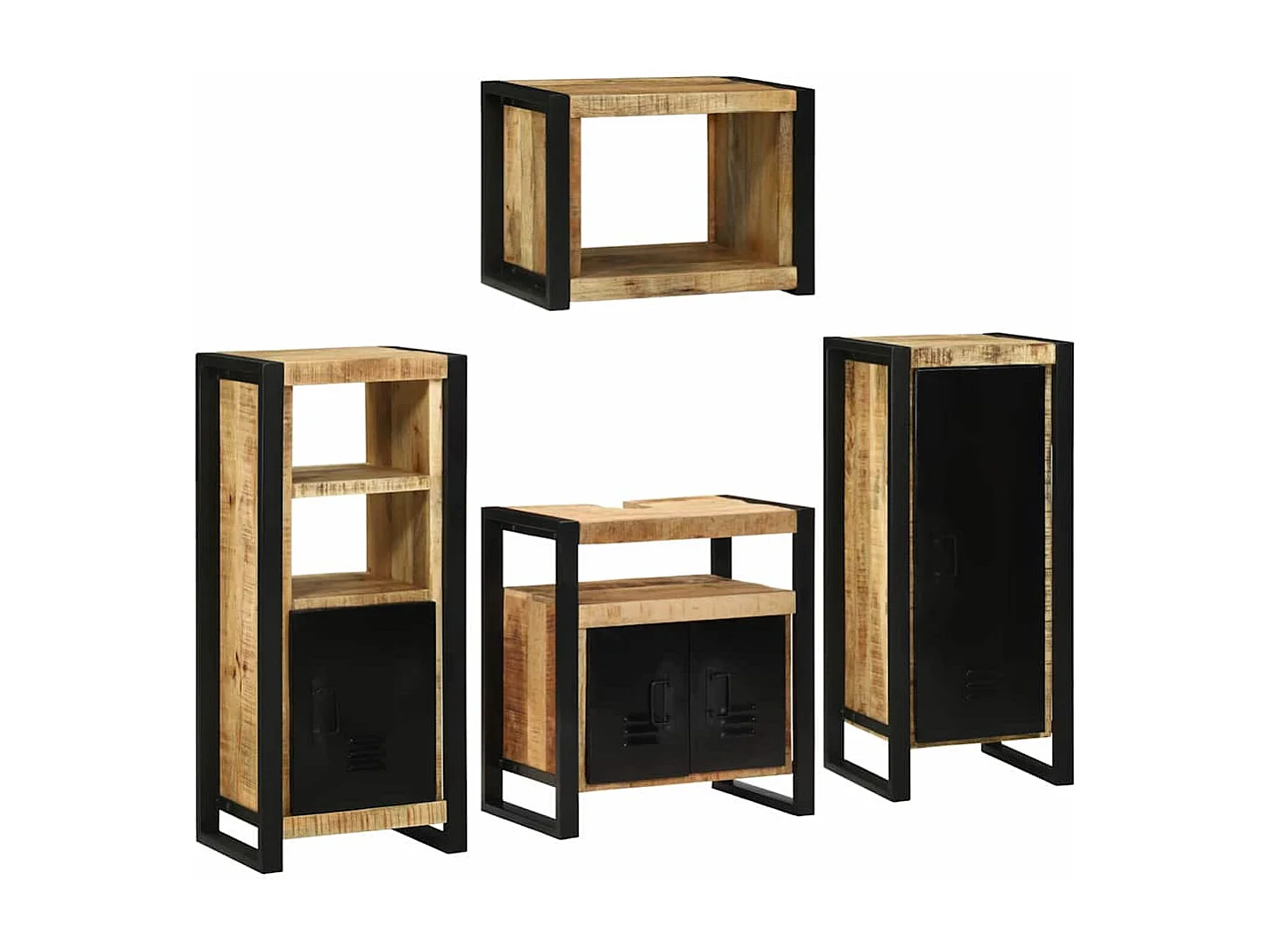 Set di mobili da bagno a parete 4 pezzi