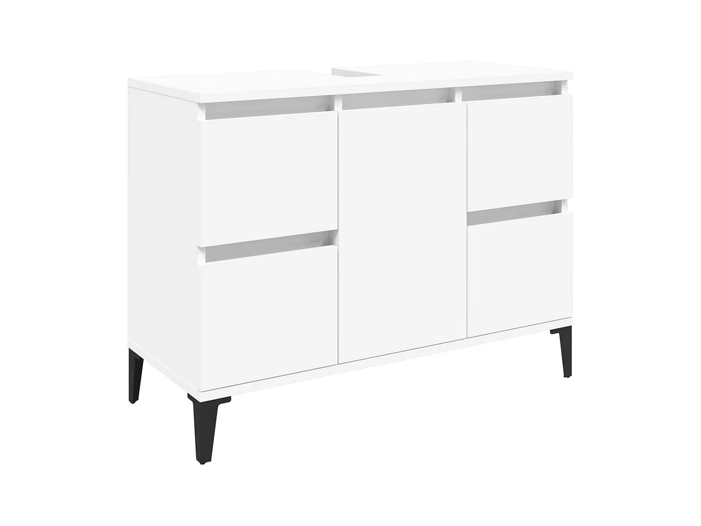 Ensemble de meubles salle de bain 3 pcs blanc bois d'ingénierie