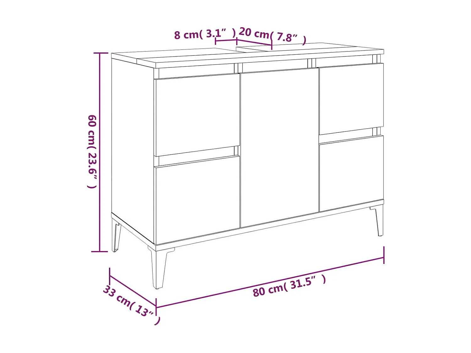 Ensemble de meubles salle de bain 3 pcs blanc bois d'ingénierie
