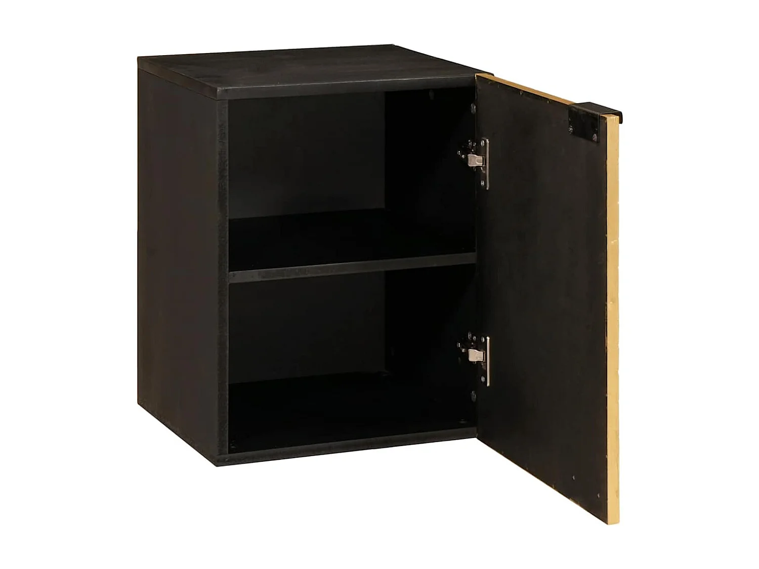 Badezimmerschrank mit Tür Schwarz und Gold 38 x 33 x 48 cm