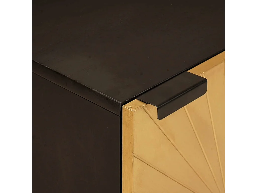 Badezimmerschrank mit Tür Schwarz und Gold 38 x 33 x 48 cm