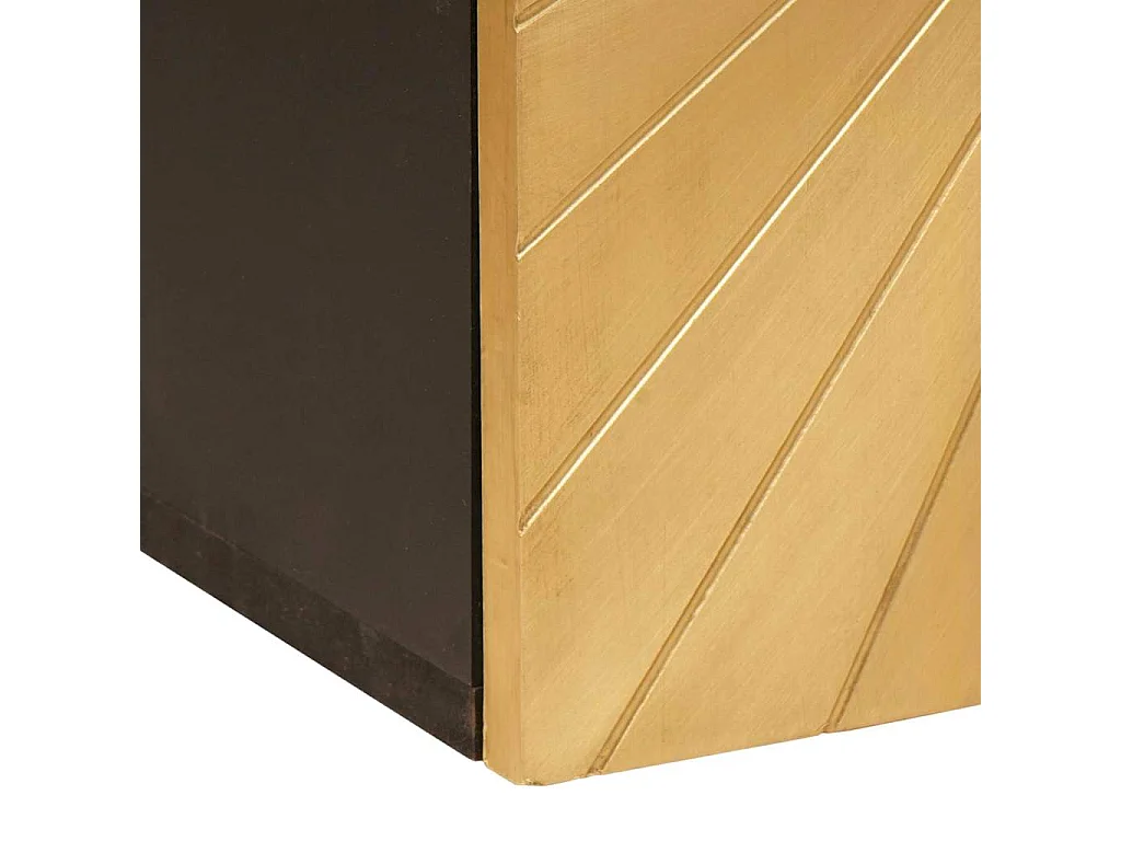 Badezimmerschrank mit Tür Schwarz und Gold 38 x 33 x 48 cm