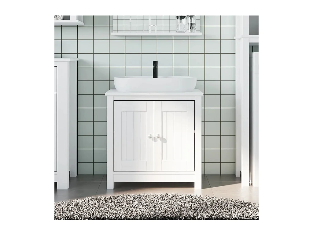 Meuble de salle de bain BERG blanc 60x34x59 cm bois pin massif