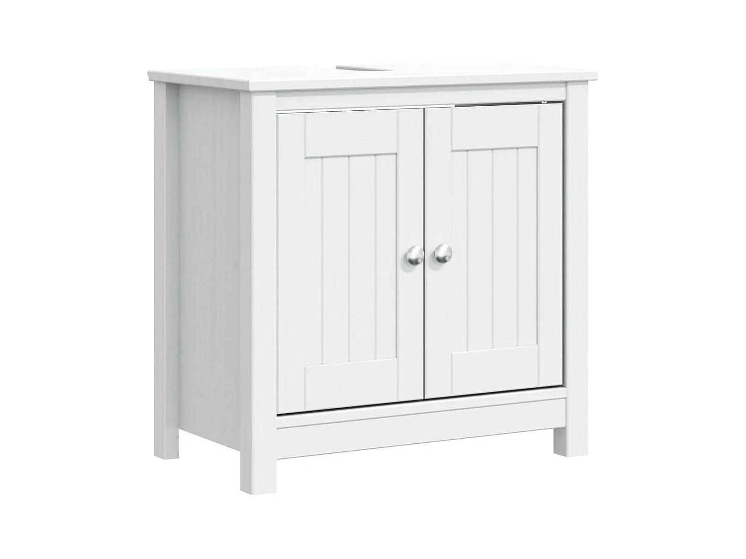 Meuble de salle de bain BERG blanc 60x34x59 cm bois pin massif