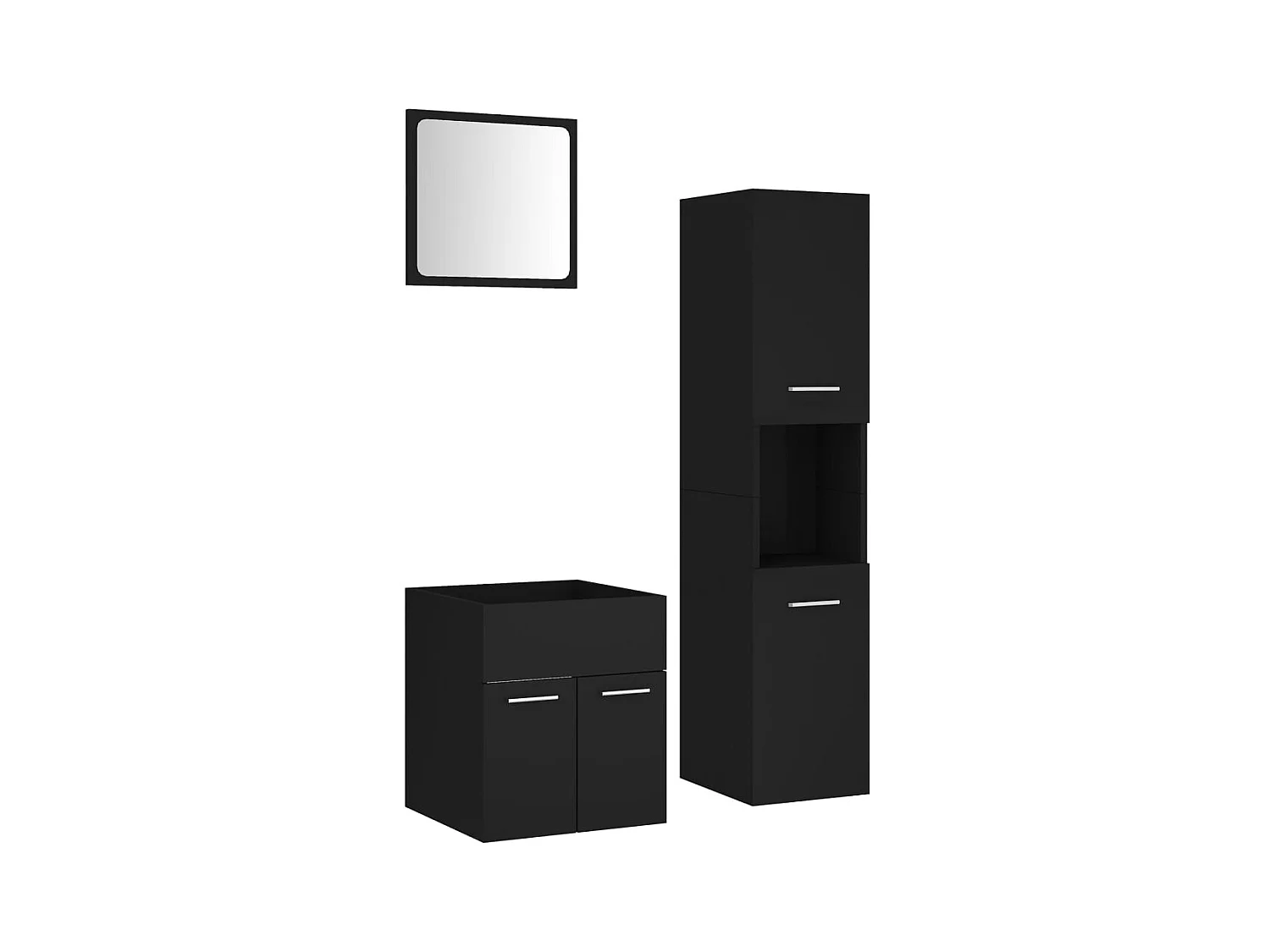 Zwarte spaanplaat badkamermeubelset