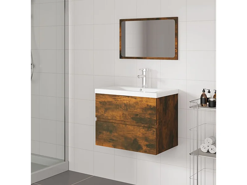 Meubles de salle de bain Chêne fumé Bois d'ingénierie