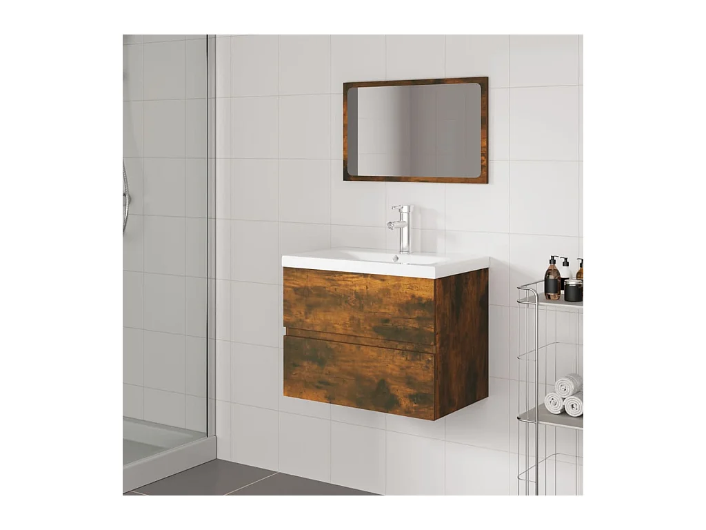 Meubles de salle de bain Chêne fumé Bois d'ingénierie