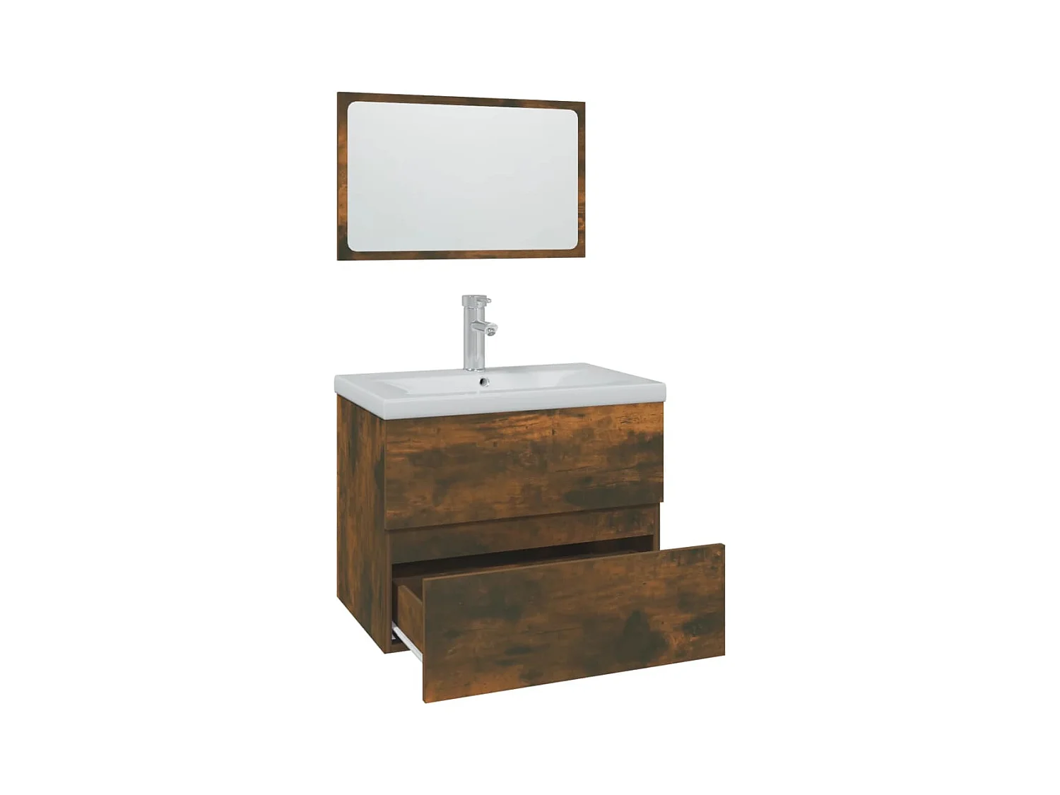 Meubles de salle de bain Chêne fumé Bois d'ingénierie