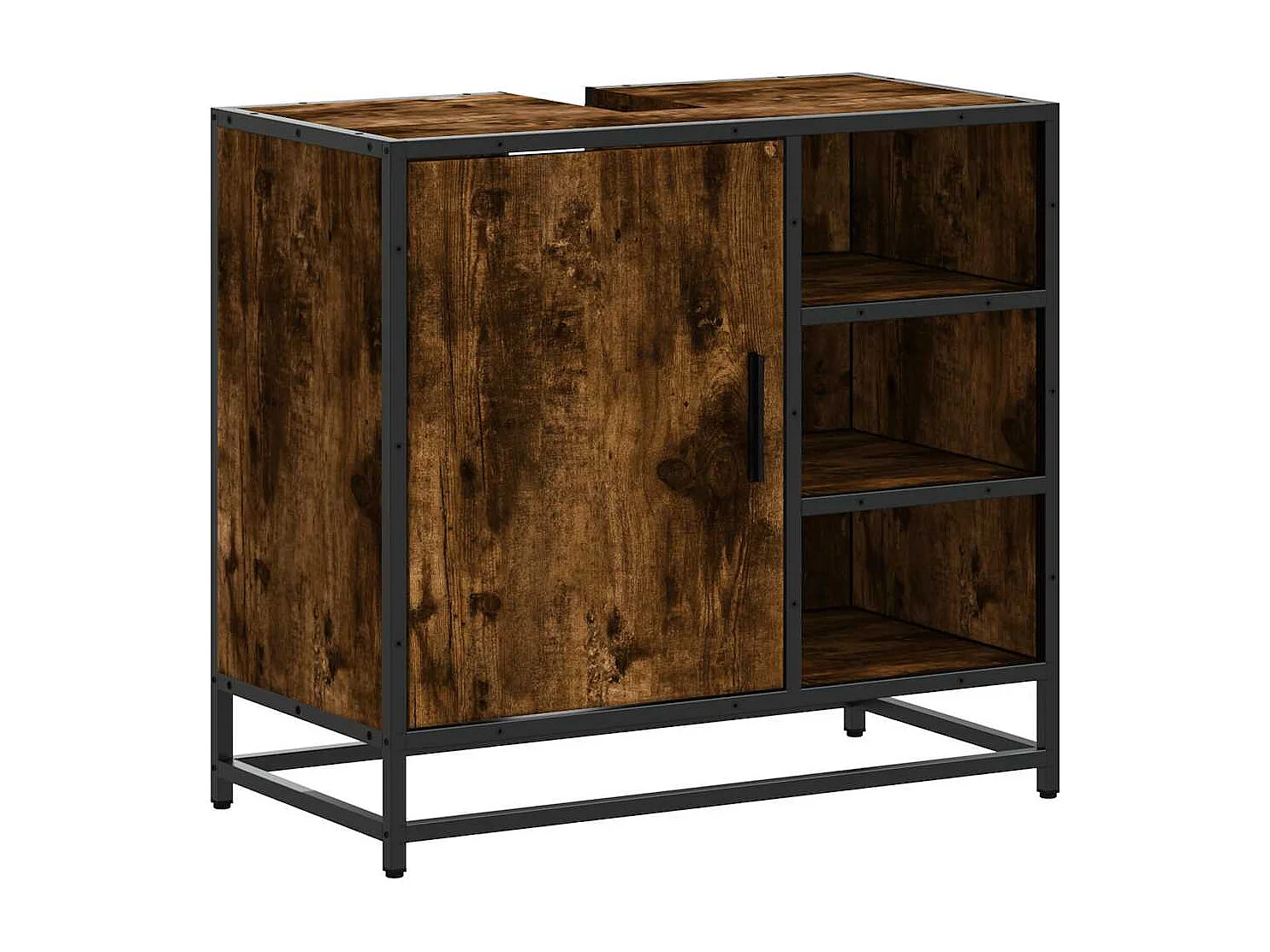 Armoire de lavabo de salle de bain chêne fumé 65x33x60 cm