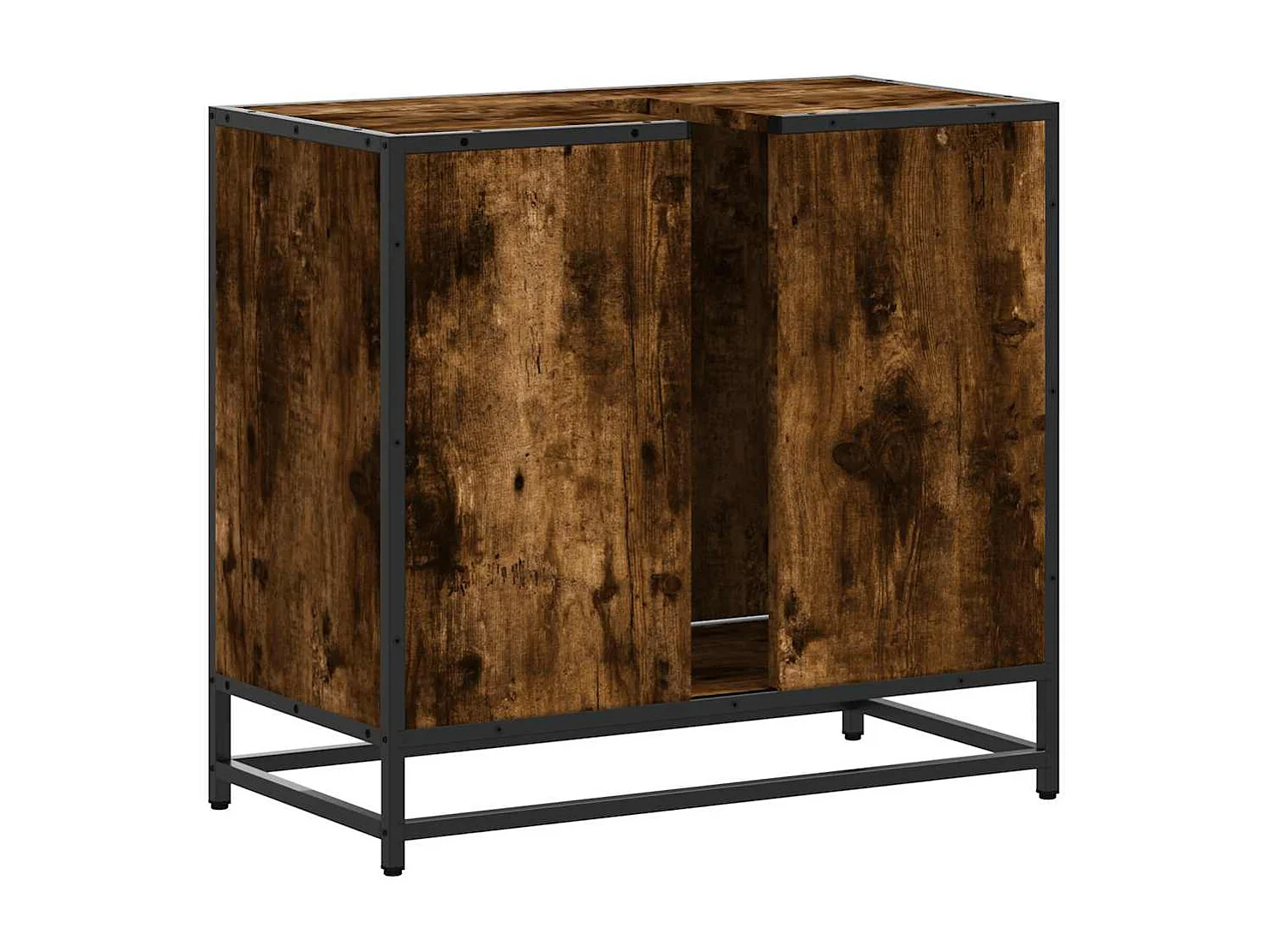 Armoire de lavabo de salle de bain chêne fumé 65x33x60 cm