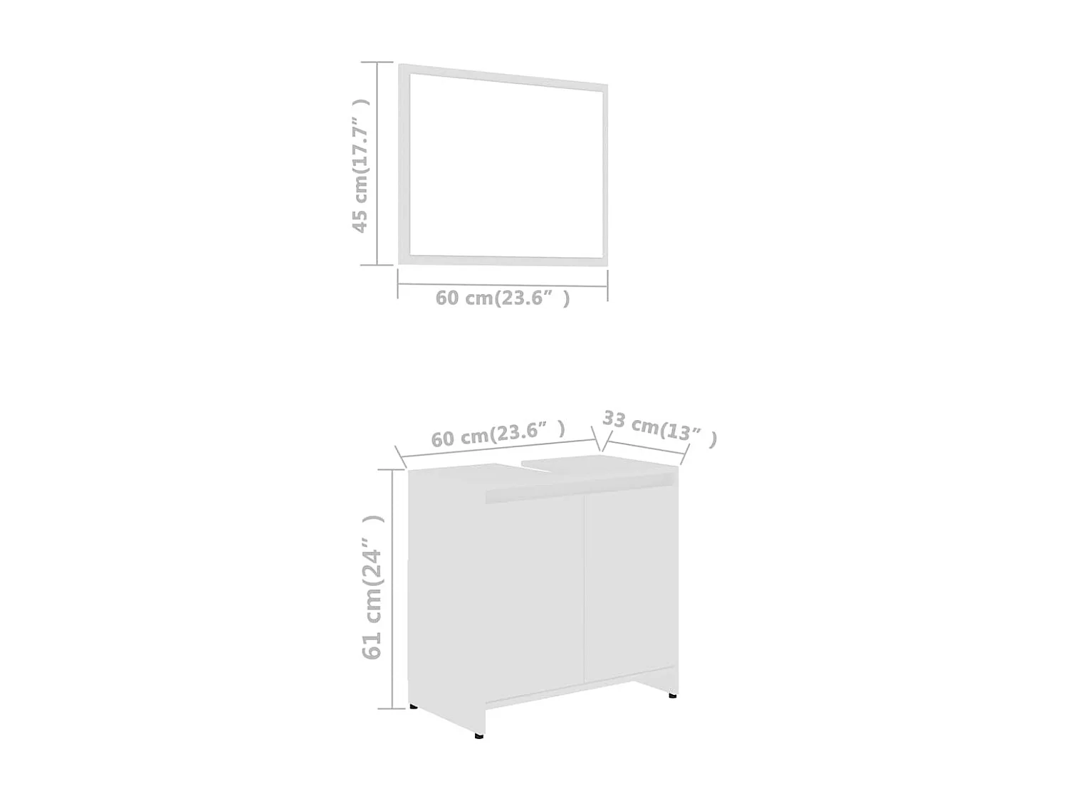 Ensemble de meubles de salle de bain Blanc Bois d'ingénierie