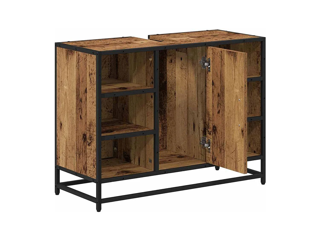 Badkamerwastafelkast antiek hout 80 x 33 x 60 cm