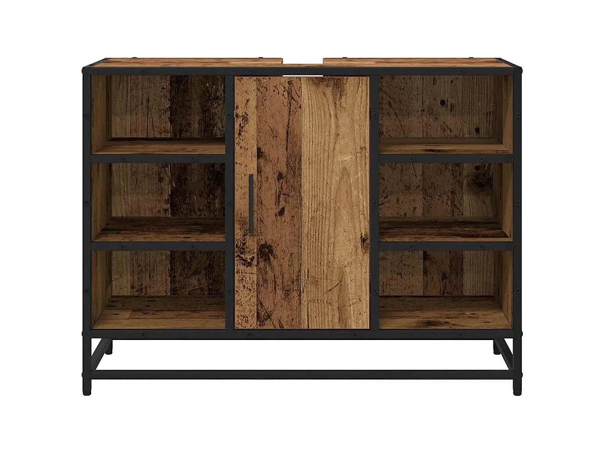 Badkamerwastafelkast antiek hout 80 x 33 x 60 cm