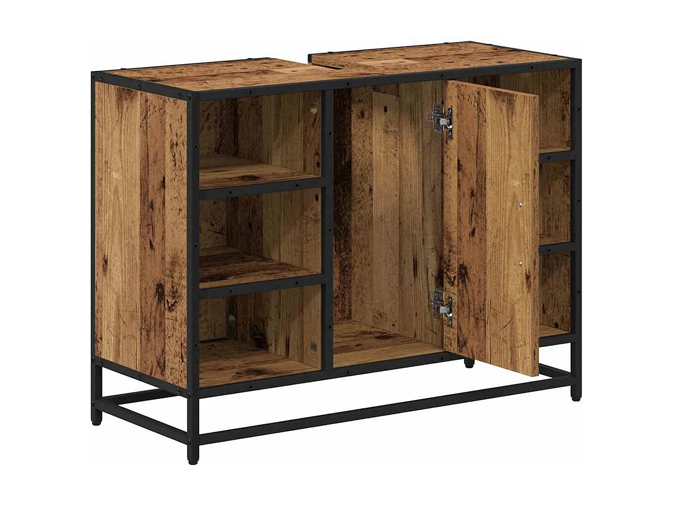 Badkamerwastafelkast antiek hout 80 x 33 x 60 cm