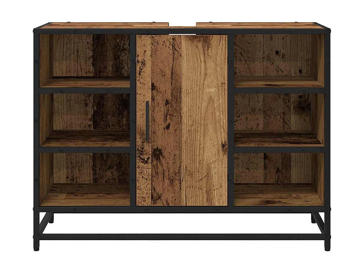 Badkamerwastafelkast antiek hout 80 x 33 x 60 cm