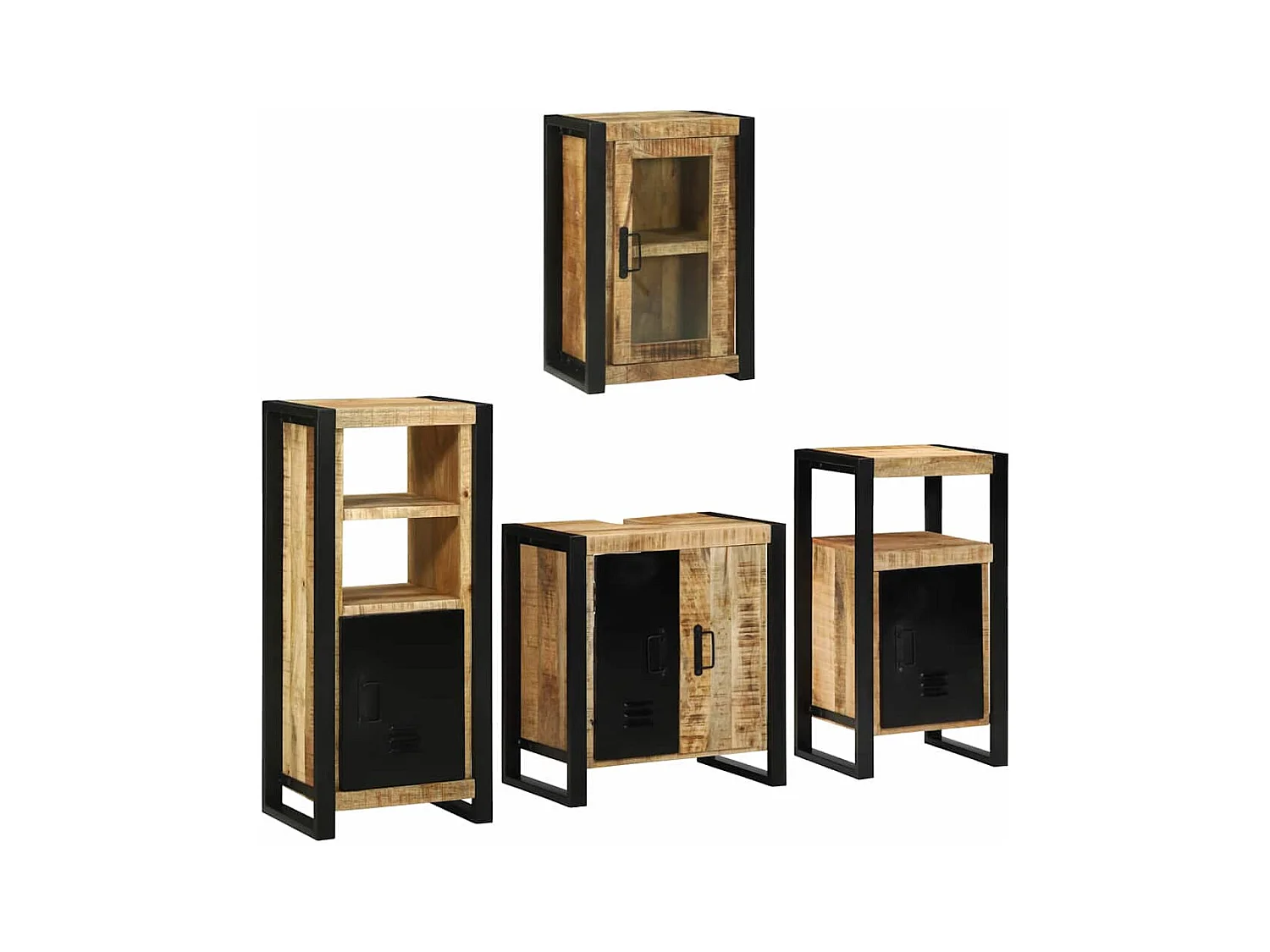 Ensemble de mobilier de salle de bain Montage mural 4 pcs