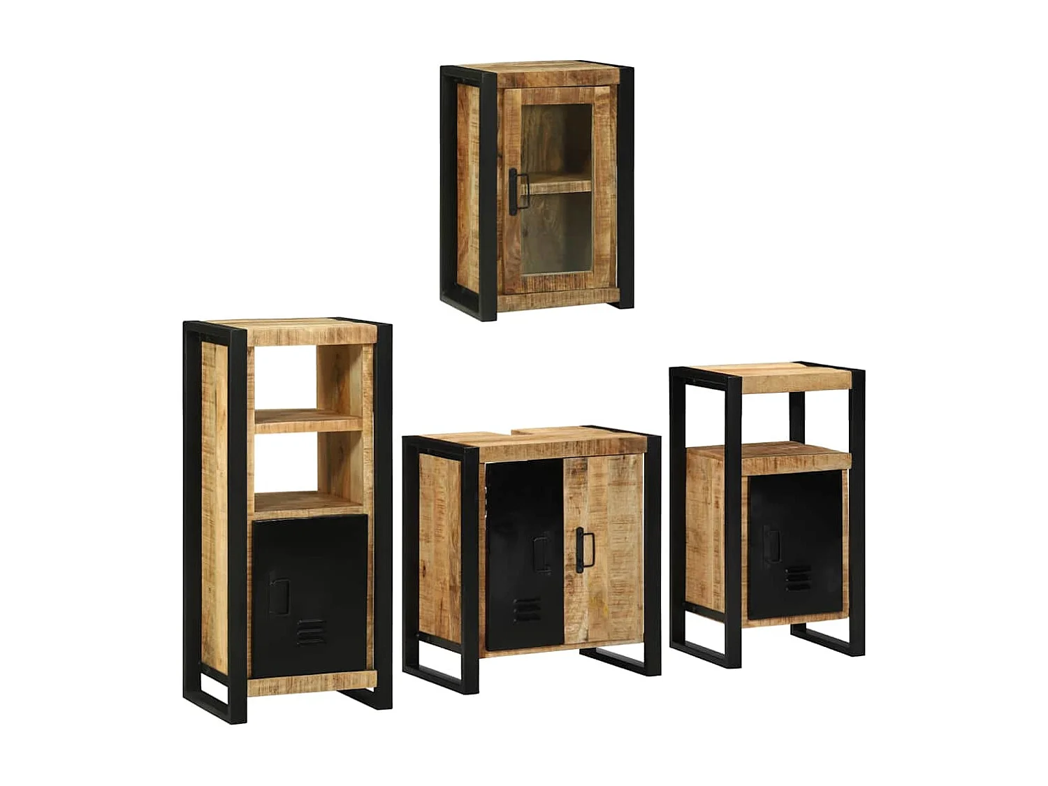 Badkamermeubelset Wandmontage 4 stuks